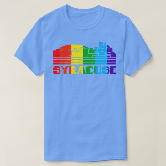 シラキュースプライドシラキュースLGBTギフトLGBTQサポーター Tシャツ (デザイン正面)