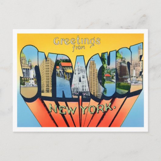 シラキュース、ニューヨークヴィンテージビッグ文字はがき ポストカード (正面)