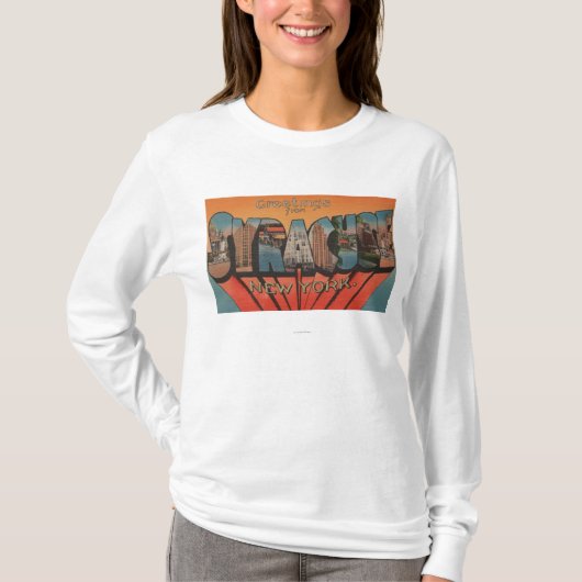 シラキュース、ニューヨーク-大きい手紙場面 Tシャツ (正面)