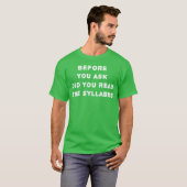 シラバスを読んだか?誕生日ギフト Tシャツ (正面フル)