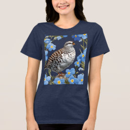 シラヒゲライチョウとルリカラクサ トライブレンドTシャツ