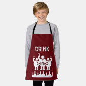 シラーズワインの飲み物 エプロン (着用した状態)