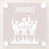 シラーズワインの飲み物 ガラスコースター (裏面)