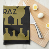 シラーズワインの飲み物 キッチンタオル (四つ折り)