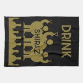 シラーズワインの飲み物 キッチンタオル (横)