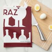 シラーズワインの飲み物 キッチンタオル (四つ折り)