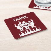 シラーズワインの飲み物 スクエアペーパーコースター (アングル)