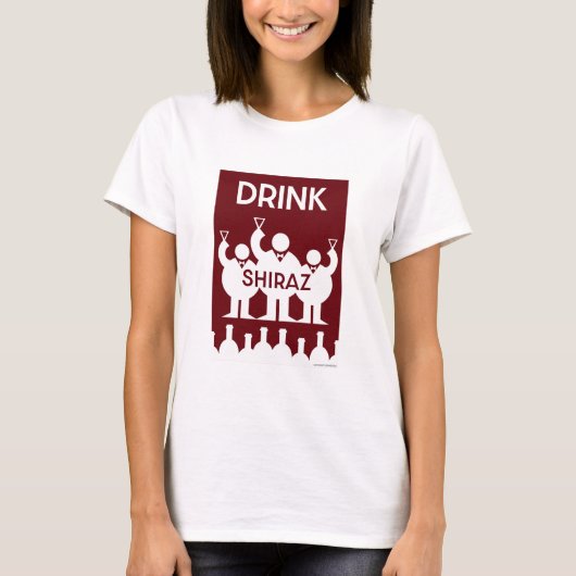 シラーズワインの飲み物 Tシャツ (正面)
