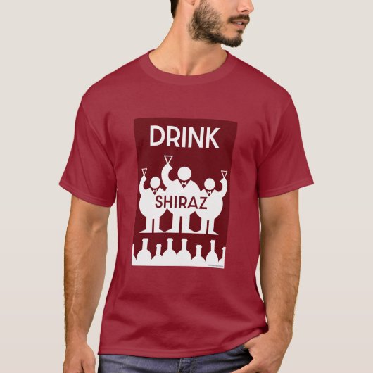 シラーズワインの飲み物 Tシャツ (正面)