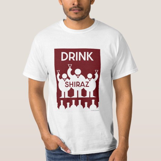 シラーズワインの飲み物 Tシャツ (正面)