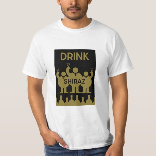 シラーズワインの飲み物 Tシャツ (正面)