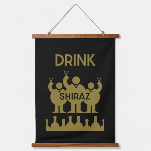 シラーズワイン飲み 吊り下げ型タペストリー (正面)