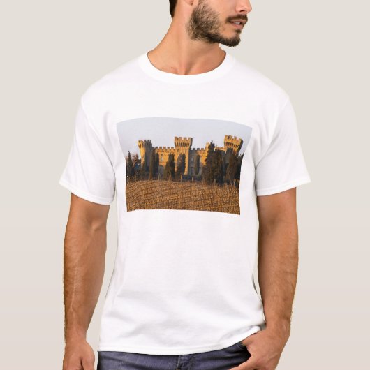 シラー種のブドウ畑とシャトー Tシャツ (正面)