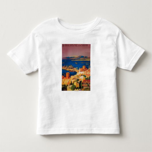シリアで旅行するフランス人旅行ポスター トドラーTシャツ (正面)