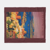 シリアで旅行するフランス人旅行ポスター フリースブランケット (正面(横))