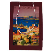 シリアで旅行するフランス人旅行ポスター ミディアムペーパーバッグ (裏面)