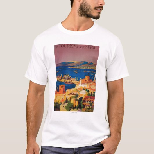 シリアで旅行するフランス人旅行ポスター Tシャツ (正面)