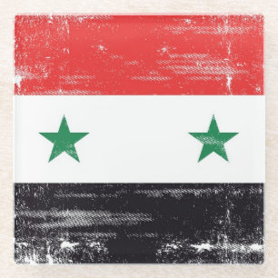 シリアのグランジな旗 ガラスコースター