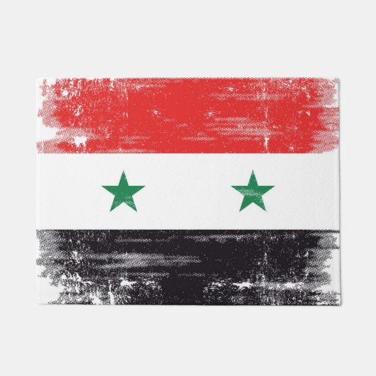 シリアのグランジな旗 ドアマット (正面)