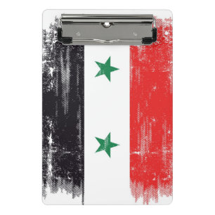 シリアのグランジな旗 ミニクリップボード