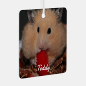 シリアのペットのハムスター – 標準ハムスター – クリーム メタルオーナメント (正面右)