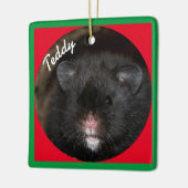シリアのペットのハムスター – 標準ハムスター – 黒クマ セラミックオーナメント (左)