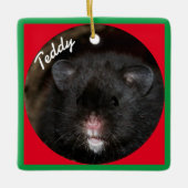 シリアのペットのハムスター – 標準ハムスター – 黒クマ セラミックオーナメント (正面)