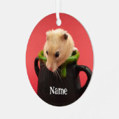 シリアのペットのハムスター – 標準ハムスター – Teddy Bear メタルオーナメント (正面左)