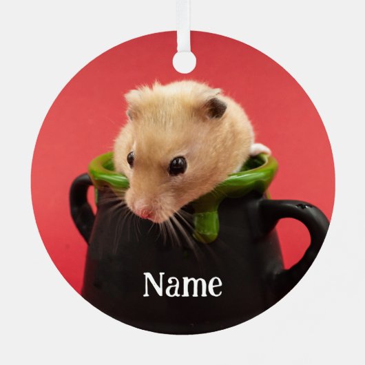 シリアのペットのハムスター – 標準ハムスター – Teddy Bear メタルオーナメント (裏面)