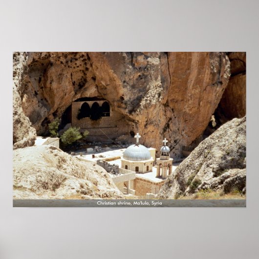 シリアのマルーラにあるクリスチャンの神殿 ポスター (正面)