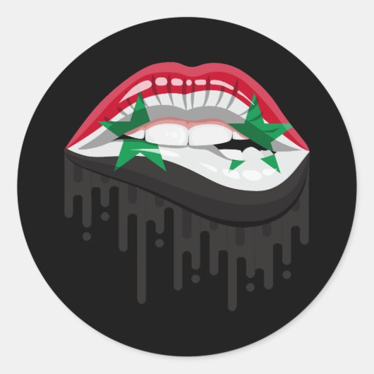 シリアの唇プライドの根旗 ラウンドシール (正面)