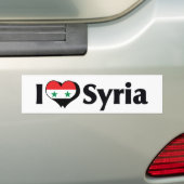 シリアの国旗が好き バンパーステッカー (車上)