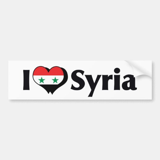 シリアの国旗が好き バンパーステッカー (正面)
