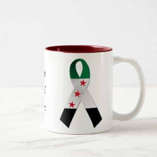 シリアの国旗の認識度のリボンのマグ ツートーンマグカップ