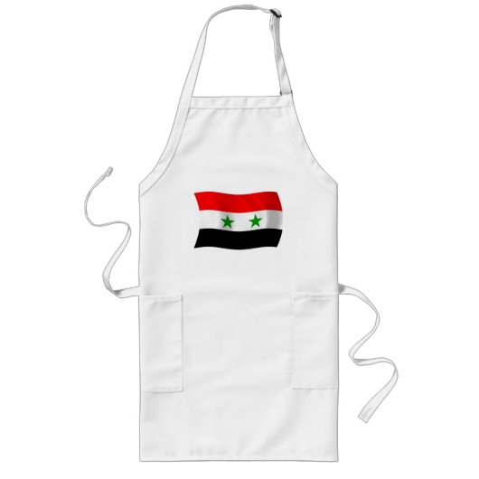 シリアの国旗エプロン ロングエプロン (正面)