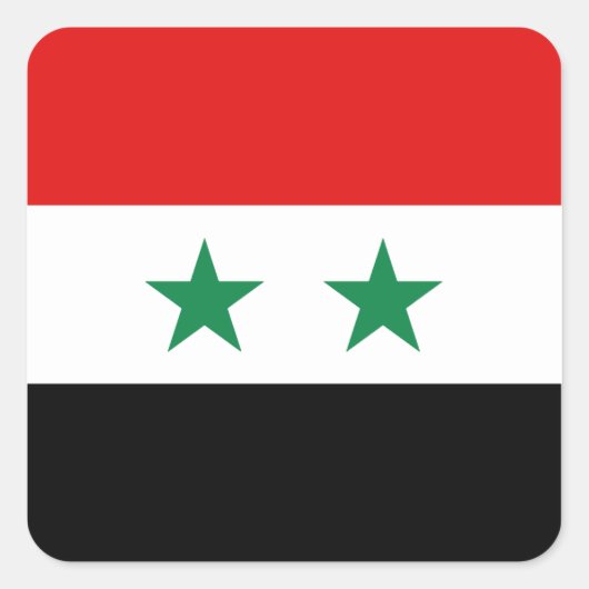 シリアの国旗ステッカー スクエアシール (正面)