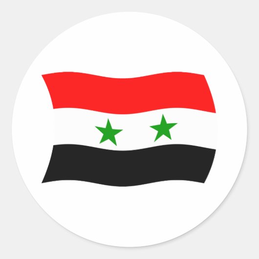 シリアの国旗ステッカー ラウンドシール (正面)