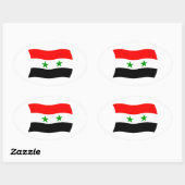 シリアの国旗ステッカー 楕円形シール (シート)