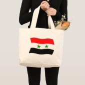 シリアの国旗トートバッグ ラージトートバッグ (正面(商品))
