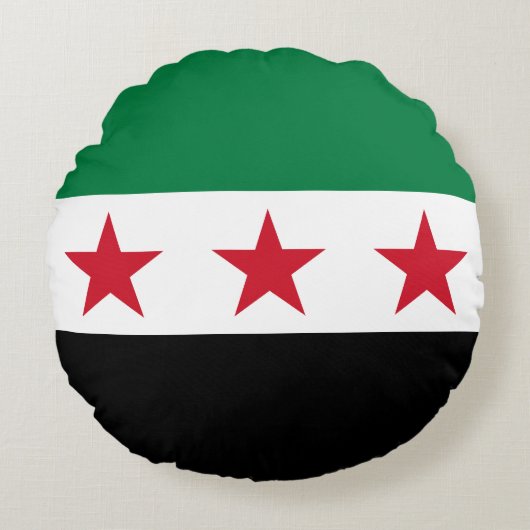 シリアの国旗 ラウンドクッション (正面)