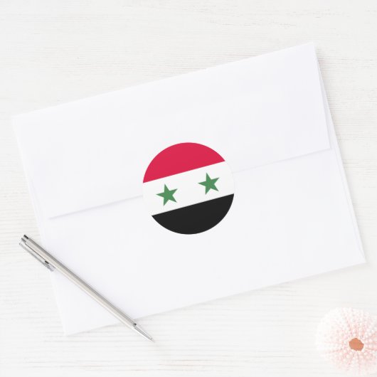 シリアの国旗 ラウンドシール (封筒)
