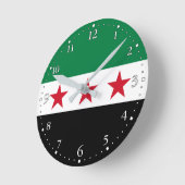 シリアの国旗 ラウンド壁時計 (傾斜)