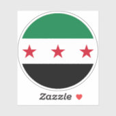シリアの国旗 丸ステッカー シール (シート)