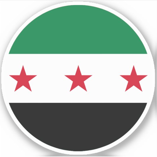 シリアの国旗 丸ステッカー シール (正面)