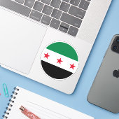 シリアの国旗 丸ステッカー シール (ノートパソコンとiPhone)