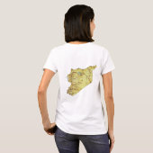 シリアの国旗＋地図＋テキストTシャツ Tシャツ (裏面フル)
