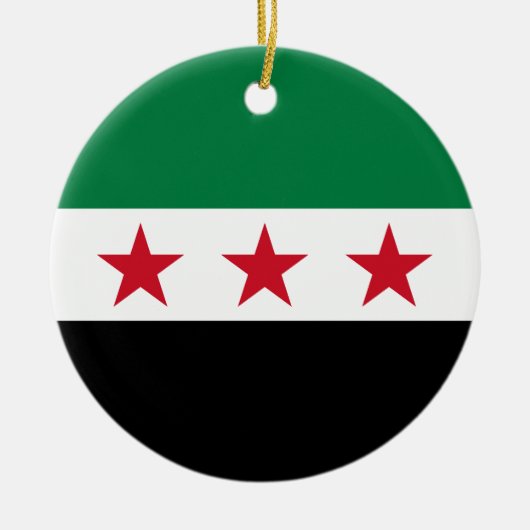 シリアの国旗 (2024年12月) セラミックオーナメント (正面)