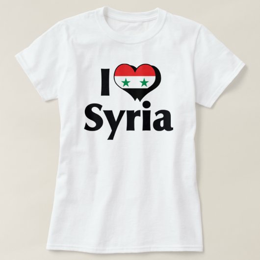 シリアの国旗Tシャツ 私はシリアが好き Tシャツ (デザイン正面)