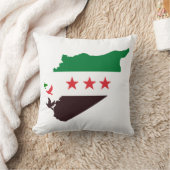 シリアの地図で革命国旗を掲げている クッション (ブランケット)