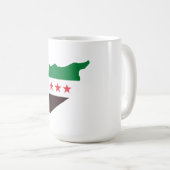 シリアの地図で革命国旗を掲げている コーヒーマグカップ (正面右)